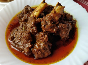 A picture of Mutton Kosha/Bengali Mutton Curry.