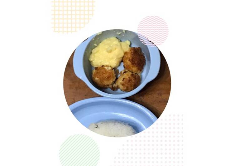 Menu MPASI Day 115 : Bola Kakap Tahu & Saus Keju