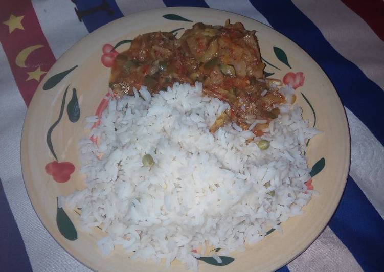 Recipe of Super Quick Homemade Rice and chicken sauce