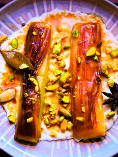 Foto principal de Puerros en escabeche con crema de queso