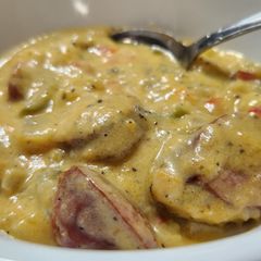 Crockpot Sausage Potato Cheese Casserole A picture of Crockpot Sausage Potato Cheese Casserole.