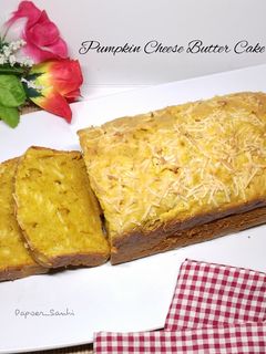 Foto resep Butter Cake Labu Keju | Pumpkin Cheese Butter Cake