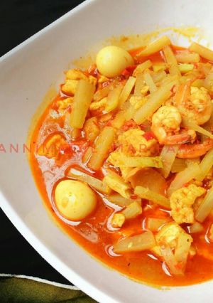 Foto resep Labu Siam Udang Telur Puyuh Masak Merah