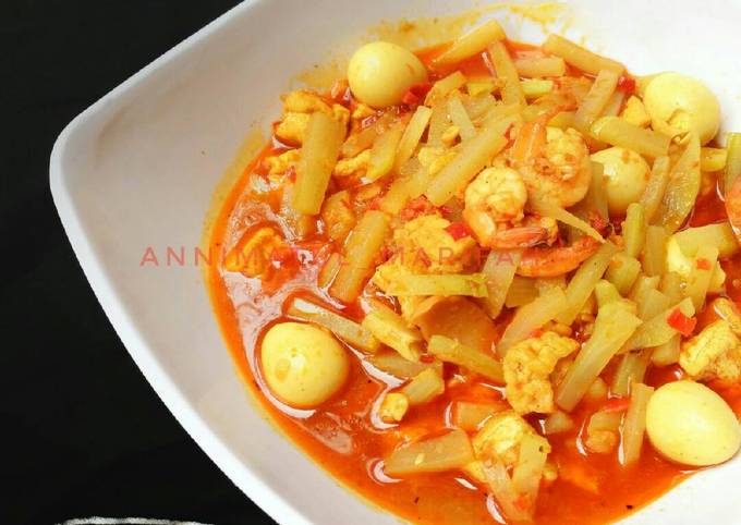 Labu Siam Udang Telur Puyuh Masak Merah