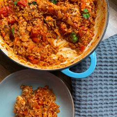 A picture of Chicken & Nduja paella.