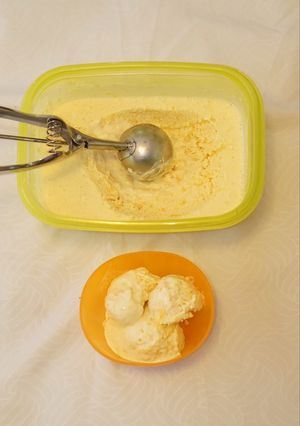 Foto resep Low Sugar Coconut Mango Ice Cream 🍨