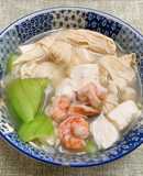 絲瓜豆腐蝦仁豆皮麵