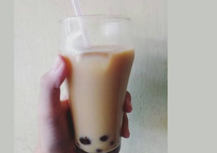 Langkah Mudah untuk Menyiapkan Boba brown sugar milk tea Anti Gagal