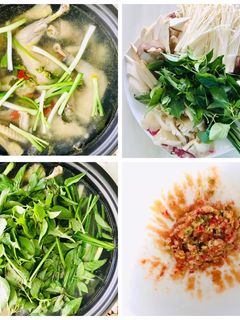 Hình của món Lẩu gà lá é.