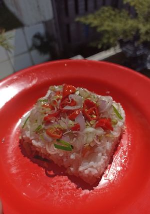 Foto resep Sushi Cake Sambal Matah