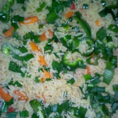 A picture of Fried vegetables rice.