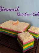 Bolu Kukus Pelangi (Steamed Rainbow Cake) Ny. Liem