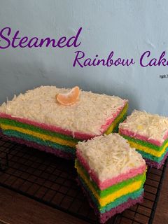 Foto resep Bolu Kukus Pelangi (Steamed Rainbow Cake) Ny. Liem