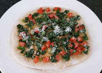 Without Fail Making Recipe Spinach pizza baked on pan Savory Delicious
