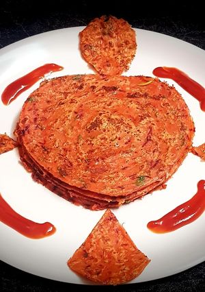 A picture of Beetroot Chilla - Healthy Heart Red Chilla.