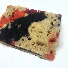 A picture of Multicoloured butterscotch Cake.
