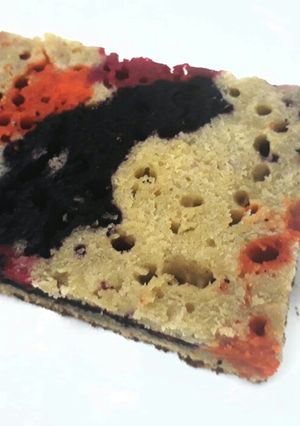 A picture of Multicoloured butterscotch Cake.