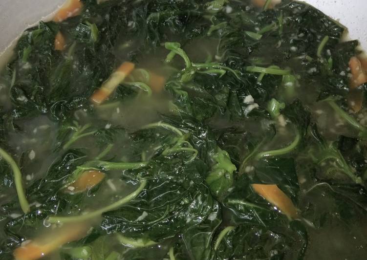 Bayam kuah kaldu udang *masak simpel tpi ttp enak,Masyaa Allaah