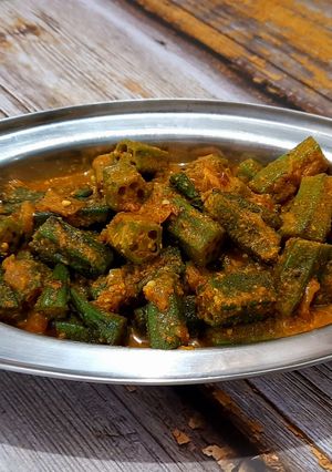A picture of Okra in mustard gravy.