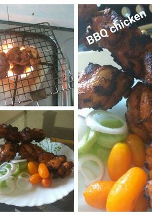 A picture of Chicken BBQ in gas stove.