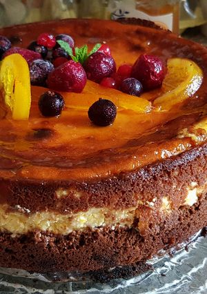 Foto principal de Tarta de Queso con Naranja y Brownie