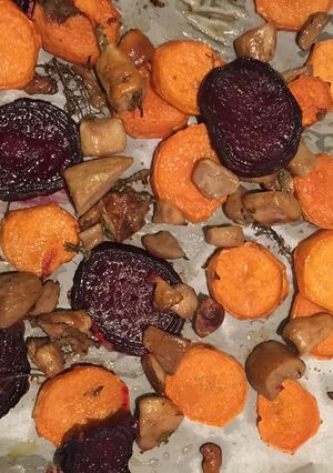 Foto di Tris batata porcini e rape al forno