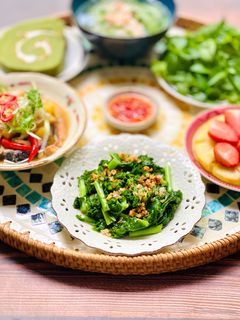 Hình của món Cải Kale Xào Tỏi.