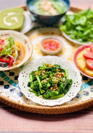 Hình của món Cải Kale Xào Tỏi.