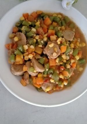 Foto resep Oseng Kombinasi Bakso Sambal Terasi