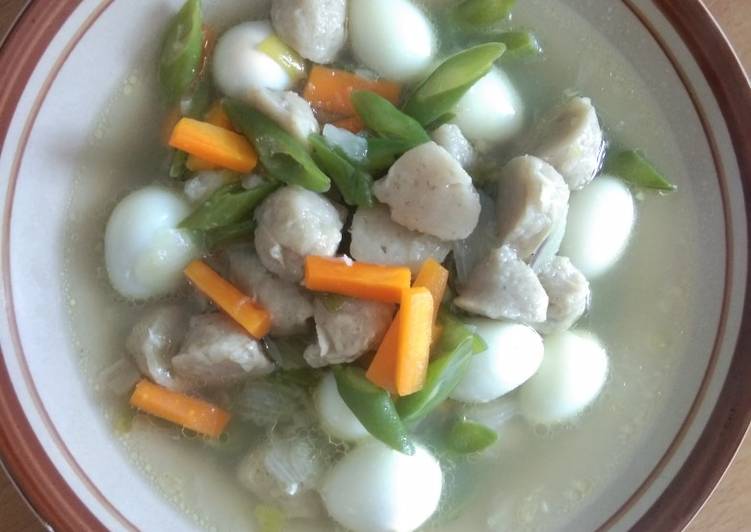 Sayur bakso telor puyuh