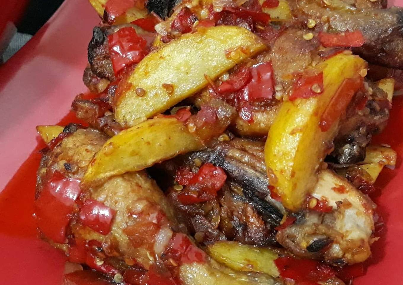 Balado ayam kentang