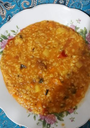 عکسی از دستور سوپ گوشت چرخ کرده و سیب زمینی