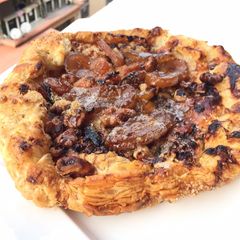 A picture of Blue Cheese And Walnut With Sea Coconut Pastry.