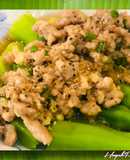 Đậu Bắp Hấp Thịt Băm Xốt Dầu Hào