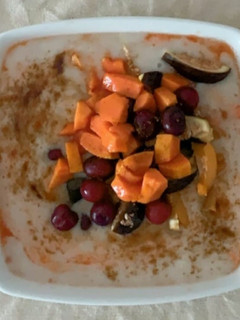 Foto de Papas de Aveia com fruta e canela