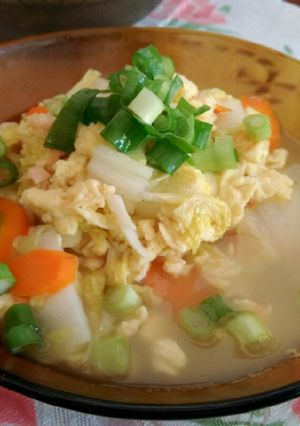 Foto resep Sup sawi telor arak arik