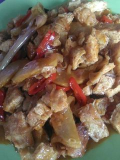 Foto resep Telur dadar kentang saos asam manis