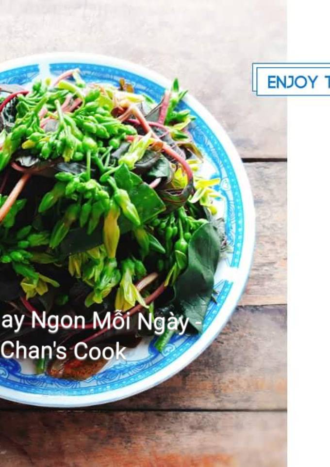 Hình của món Rau dền vs hoa thiên lý luộc.