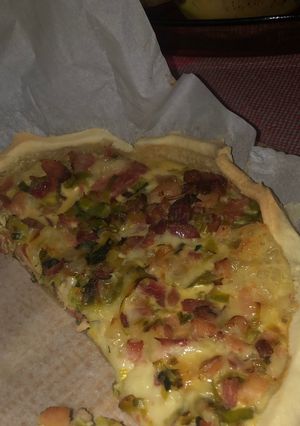 Una foto de Relleno tarta de puerro