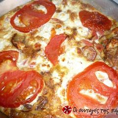 Mediterranean omelette in the oven A picture of Mediterranean omelette in the oven.