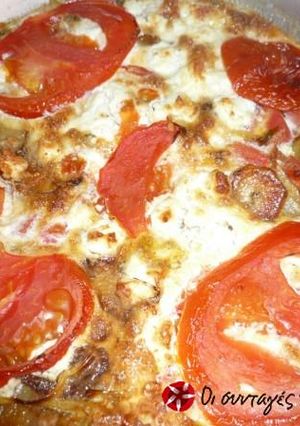 A picture of Mediterranean omelette in the oven.