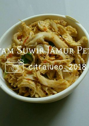 Foto resep Ayam Suwir Jamur Pete