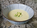 Crema de puerros y manzanas