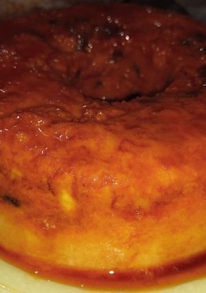 Una foto de Budín de pan con flan de caja...para sacar de apuros muy rápido