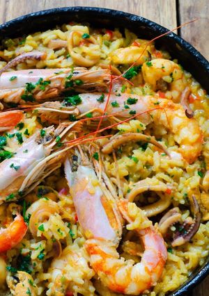 Una foto de Paella de mariscos