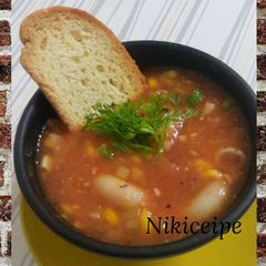 A picture of Tomcorn pasta soup.