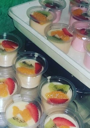 Foto resep Pudding milky fruity