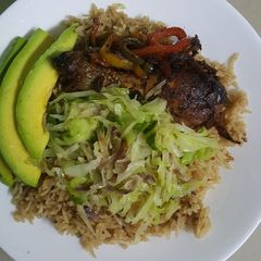 Pilau Fried Cabbage & Chicken A picture of Pilau Fried Cabbage & Chicken.
