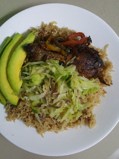 A picture of Pilau Fried Cabbage & Chicken.