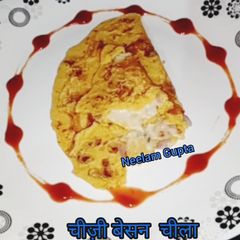 Cheesy besan cheela A picture of Cheesy besan cheela.